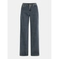 thumbnail image 5 of No Boundaries Mid-Rise Baggy Wide Leg Jeans, 31.5'' Inseam, Women's, 5 of 5