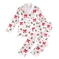 thumbnail image 5 of Kelon Family Matching Sets, Silk Satin Christmas Pajamas for Family with Red Bow, Matching Christmas Pajamas for Couples, Christmas Family Pajamas Matching Sets, Christmas Pjs for Family, 5 of 7