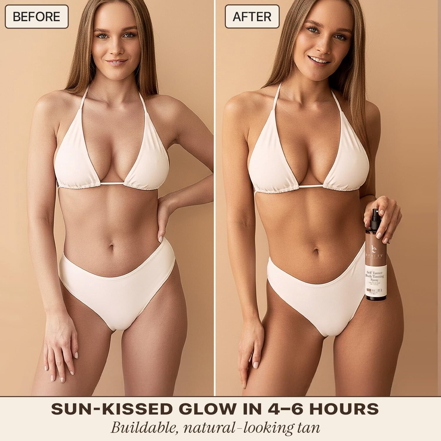 Beauty by Earth Self Tanner Tanning Water - Medium to Dark Buildable Fake Tan 6oz