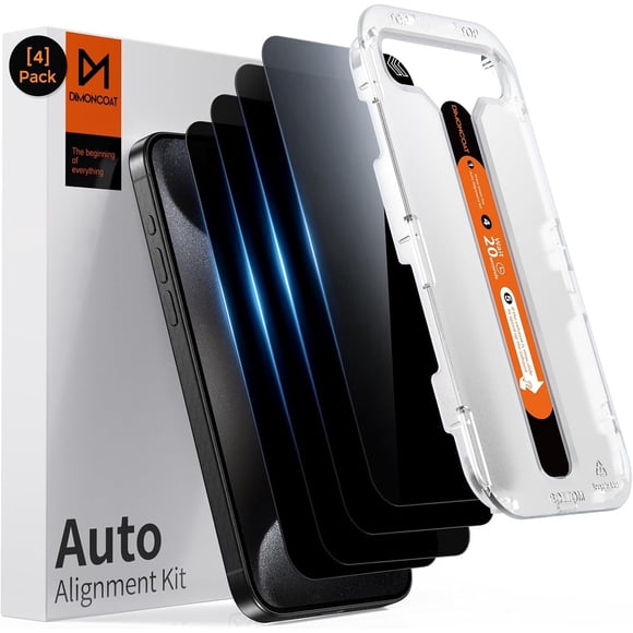 Protector de pantalla de privacidad DIMONCOAT, paquete de 4 unidades para iPhone 15 Pro Max