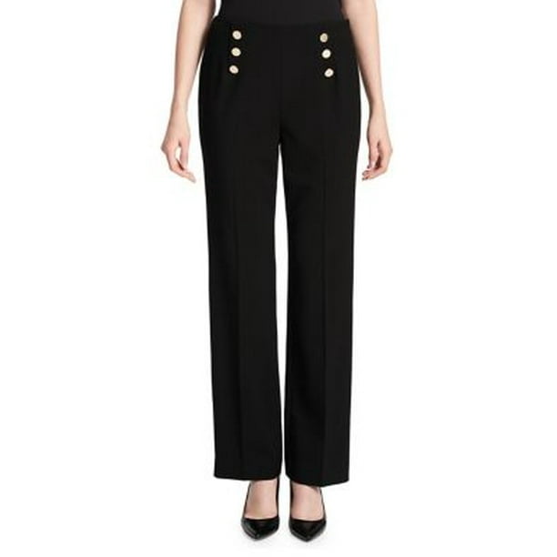 Calvin Klein - Calvin Klein NEW Black Womens Size 8 Sailor-Button Wide ...