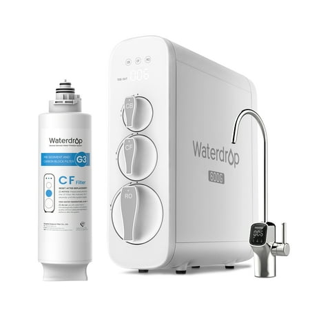 

Waterdrop G3 Reverse Osmosis System 8 Stage Tankless Reverse Osmosis Water Filter NSF/ANSI 42 & 58 & 372 Certified Under Sink RO System 2:1 Pure to Drain Smart LED Faucet with WD-G3-N1CF