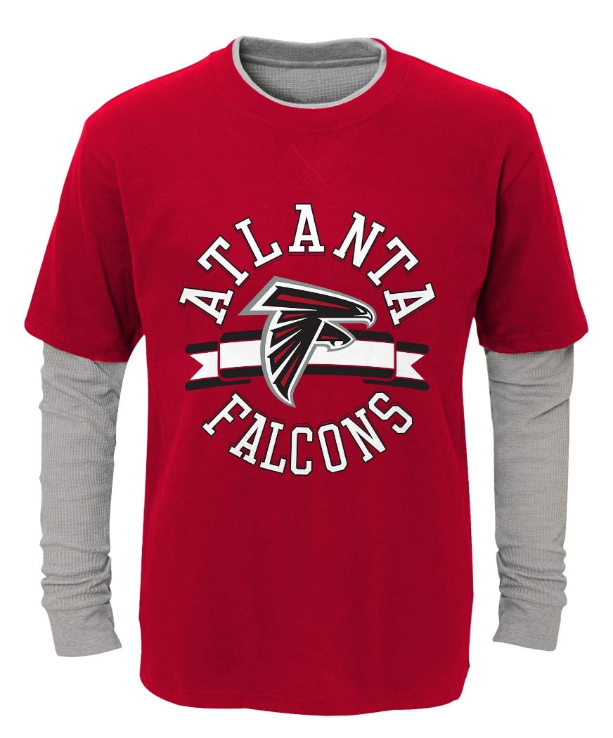 Atlanta Falcons Youth NFL "Definitive" L S Faux Layer Thermal Shirt by Outerstuff
