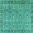 thumbnail image 1 of Ahgly Company Indoor Square Persian Turquoise Blue Traditional Area Rugs, 4' Square, 1 of 4