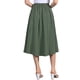 thumbnail image 3 of Falda Midi de Algodón INSPIRE CHIC para Mujer, Casual de Verano, Decoración de Botones, Cintura Elástica, Falda en Línea A con Bolsillo M Verde Militar, 3 of 6