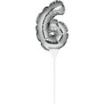 thumbnail image 1 of Silver 9" Number 6 Cake Topper, 1 of 1
