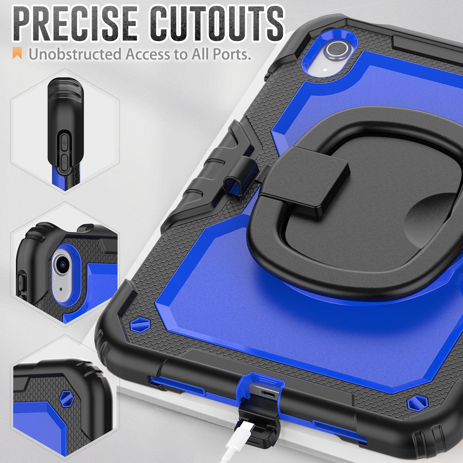 Allytechgroup iPad 11th 10th Gen Case with Screen Protector,Heavy Duty Shockproof Rotating Stand Pencil Holder 3-Layers Rugged Bumper Kids Friendly Case Cover for iPad A16 11th 11" 2025/ iPad 10th Gen