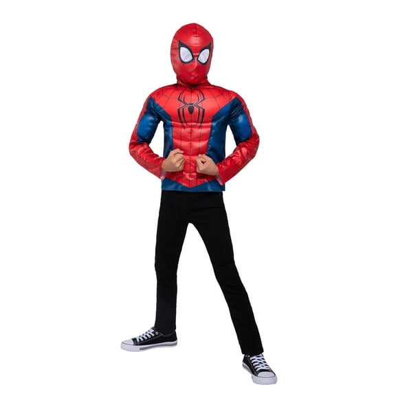 Jazwares Boys' Spider-Man 4: Brand New Day Spider-Man Muscle Chest Costume - Size 8-10 - Red