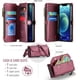 thumbnail image 2 of Funda de cuero para iPhone 12 Mini, funda tipo cartera cruzada con soporte RFID, ranuras para tarjetas de carga inalámbrica anticaídas, bolso de hombro de cuero sintético con correa ajustable, 2 of 9