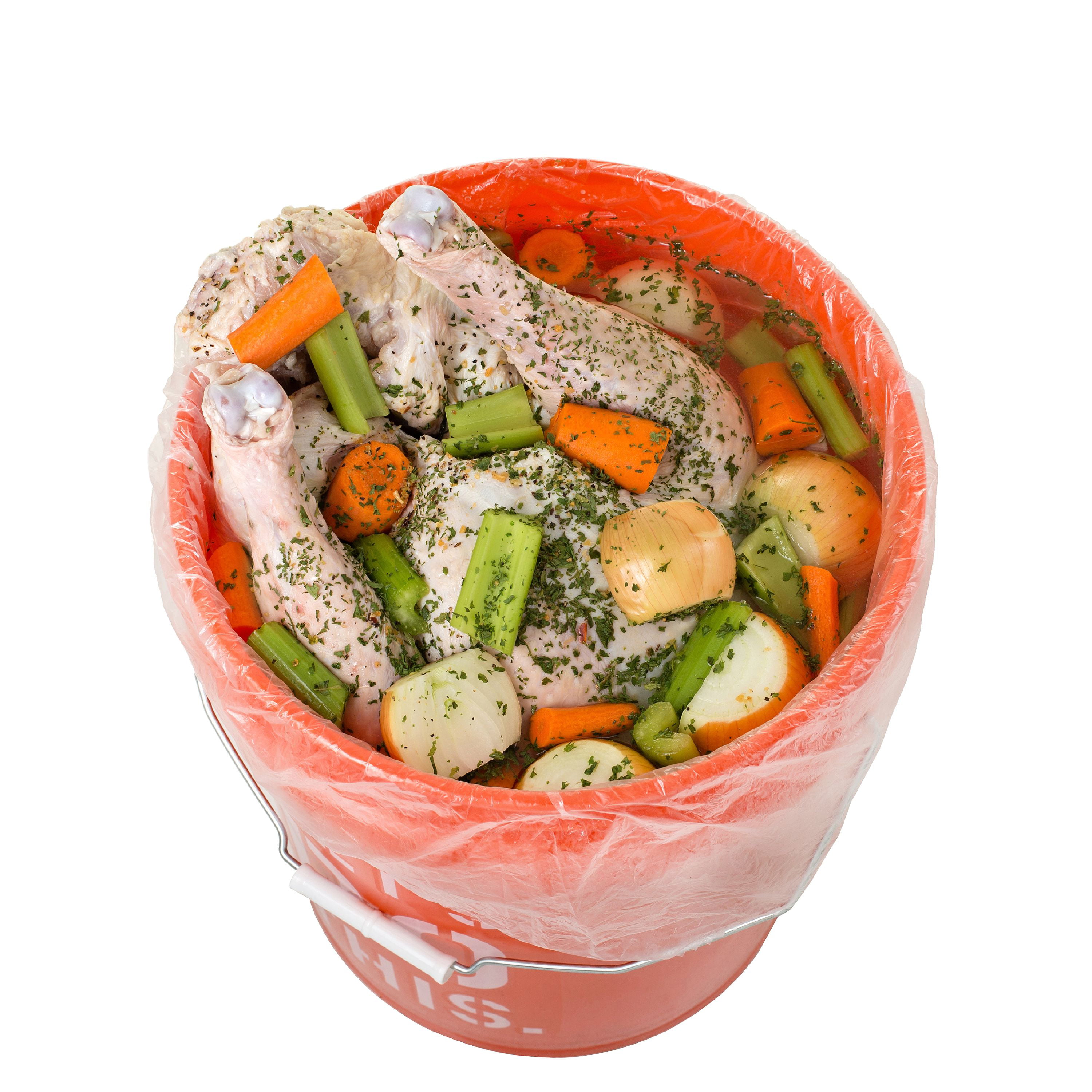 Food Grade Disposable 25/Roll 5 Gallon Bucket Liner Turkey Brine Bags 