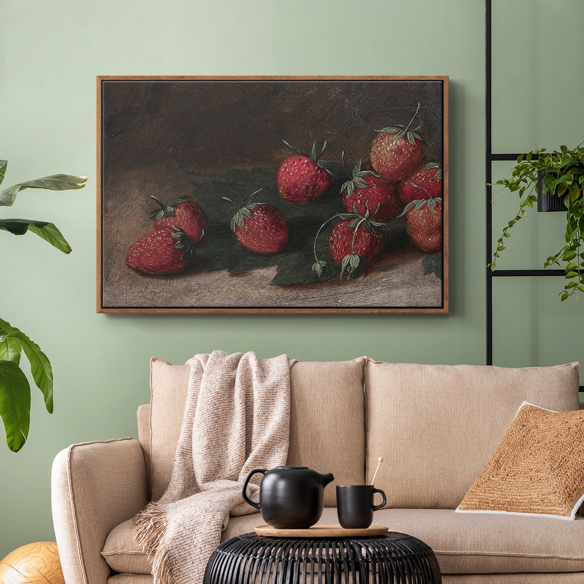 Vintage Botanical Print-XCVII By Wexford Home Framed in Walnut Wood Gallery Wrapped Canvas 17 in. x 25 in.