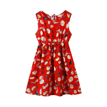 

Pimfylm Going Out Dresses For Toddler Baby and Toddler Girl Dress purified cotton Red 3-4 Years
