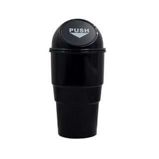 BMZX Car Trash Can with Lid Small Cup Holder Door Pocket Garbage Can Bin  Trash Container Fits Auto Home Office, Black
