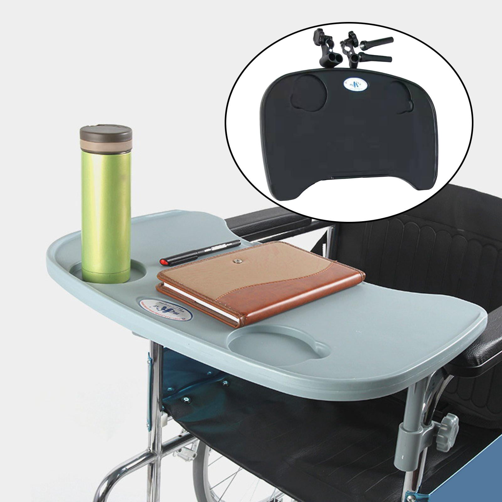 Wheelchair Lap Tray with 2 Cup Holder Portable Mobility Aid Desk for Resting