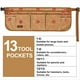 thumbnail image 2 of Bolsas para Cinturón de Herramientas para Hombre, Bolsa de Lona para Herramientas de Electricista, Bolsa para Herramientas de Jardinería con 13 Bolsillos, Color Marrón., 2 of 6