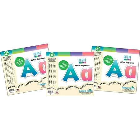 UPC: 0704068043510 | Barker Creek 4  Letter Pop-Outs 3-Pack  Ombré  Jazz Up Your Bulletin Boards with These Colorful Letters  765 Upper and Lowercase Letters  Numbers & Punctuation Marks  4  (4351)