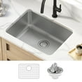 thumbnail image 1 of Kraus KA1US25B Dex 25-inch Undermount 16 Gauge Acier Inoxydable Évier de Cuisine Simple Bol, 1 of 1