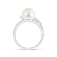 thumbnail image 2 of Angara Freshwater Cultured Pearl Swirl Ring with Diamonds in 14K White Gold for Women | June Birthstone Jewelry for Her, 2 of 7