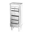 thumbnail image 3 of Bowery Hill Mirrored Jewelry Armoire in Matte Brushed Silver and Black, 3 of 10