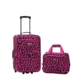 thumbnail image 1 of Rockland Fashion Softside Upright Luggage Set, Magenta Leopard, 2-Piece (14/19), 1 of 5