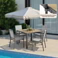thumbnail image 2 of Patio Dining Set 4 Pieces Noelse Outdoor Patio Furniture with Detachable umbrella hole, Table and 4 Stackable Textilene Chairs for Porch, Poolside, Yard, Gray, 2 of 9