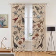 thumbnail image 2 of Kitchen Curtains 84 Inch Length 2 Panels, Retro Dinosaurs Grommets Window Treatment Curtain, Vintage Primitive Wild Animals Brown Thermal Curtains Drapes for Living Room/Bathroom, 2 of 9