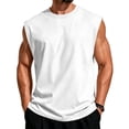 thumbnail image 2 of Men's Sleeveless Crew Neck Muscle Shirt Lightweight Breathable Loose Fit Solid Casual Tank,S, 2 of 6