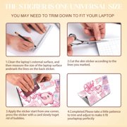 1set Laptop Skin Sticker Laptops Cover Decal Notebook PC Computer Universal Art Protector Reusable Waterproof Pixel Style Vinyl Notebooks Art Decals Fits 12-15.6 inch Pink Retro Game Pink