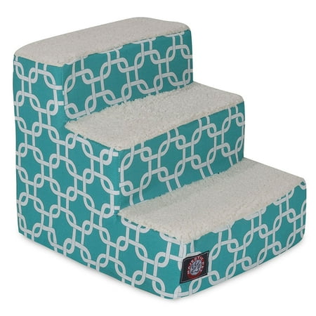 UPC: 0788995675365 | Majestic Pet Links Pet Stairs 3 Steps Teal Machine Washable Removable Cover 18  x 16  x 15