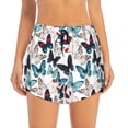 thumbnail image 2 of Picia Butterfly Pattern Women's 2 in 1 Athletic Running Shorts High Waisted Workout Casual Gym Sweat Shorts with Comfy Liner Zipper Pockets-XX-Large, 2 of 9