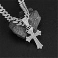 thumbnail image 4 of Hip Hop Punk Luxury Rhinestone Crown Cross Pendant  Necklace for Women Men 15mm   Iced Out Cuban Link Cuban Chain Necklace Charm Jewelry Accessories Fashion Gift, 4 of 6