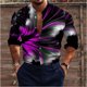 thumbnail image 1 of Camisa hawaiana de manga larga para hombre, ropa de calle, botones, estampado luminoso de árbol de coco en 3D, moda de primavera y otoño, nueva, 1 of 6