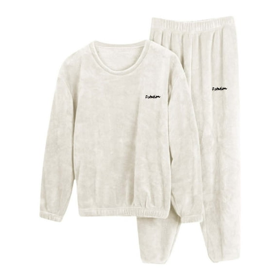 XINXIAOO Women's Winter Coral Pajama Set Long Sleeve Shirt And Warm Pantsuit Fashionable Loungewear Sleepwear for Women Shorts Set Woman Pajama Pajama Set for Family Pajamas for Teen Plaid Pajama Set