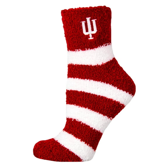 Indiana Hoosiers Striped Fuzzy Sock - Donegal Bay - Unisex - One Size - Ankle