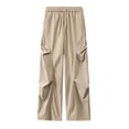 thumbnail image 2 of Blmnix Palazzo Pants Men Cargo Pants Low Rise Baggy Travel Pants Pant Yellow Long Wide-Leg Summer Pants for Men,XXXXL, 2 of 9