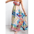 thumbnail image 5 of Women's Smocked Back Printed Square Neck Maxi Cami Dress with Pockets for Everyday Wear 95% Polyester 5% Elastane, 5 of 9