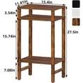 thumbnail image 2 of 28in Tall Side Table Set of 2, 3-Tier Small Narrow End Table for Couch, Skinny Nightstand for Small Space, Farmhouse Slim Night Stand with Storage, Wooden Frame Thin Bedside Table, Brown, 2 of 16