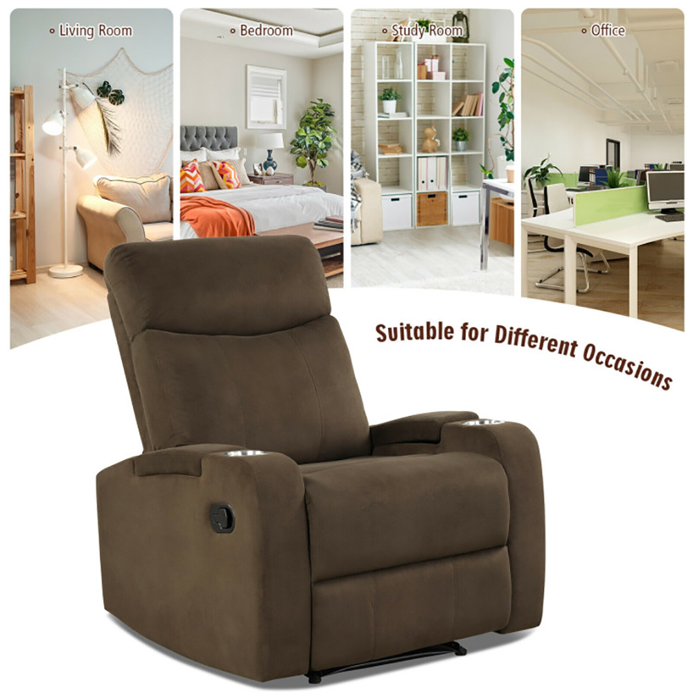 Finihen Recliner Chair, Single Sofa Lounger with Arm Storage and Cup Holder, for Living Room, Bedroom, Coffee Finihen Recliner Chair, Single Sofa Lounger with Arm Storage and Cup Holder, for Living Room, Bedroom, Coffee