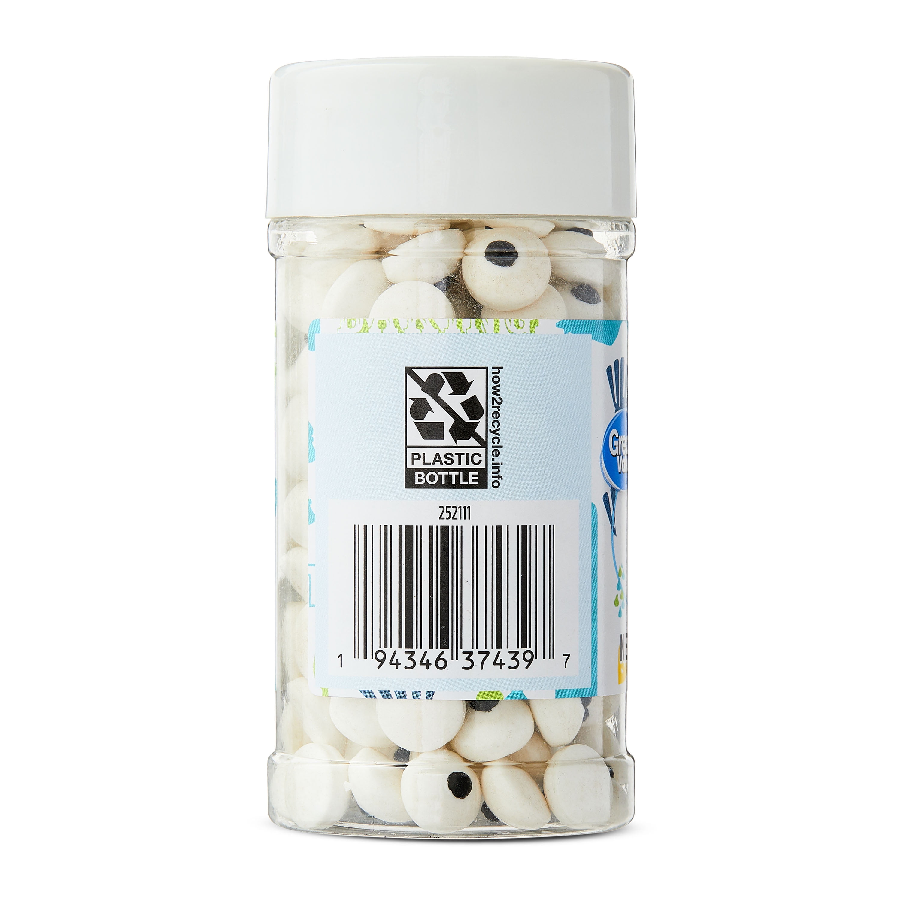 Great Value Black and White Candy Eyeballs Cake Decoration, 2.9 oz