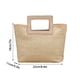 thumbnail image 3 of Bolsa de tela tejida con paja de gran capacidad y asa cuadrada para playa, viajes y uso diario, 3 of 6