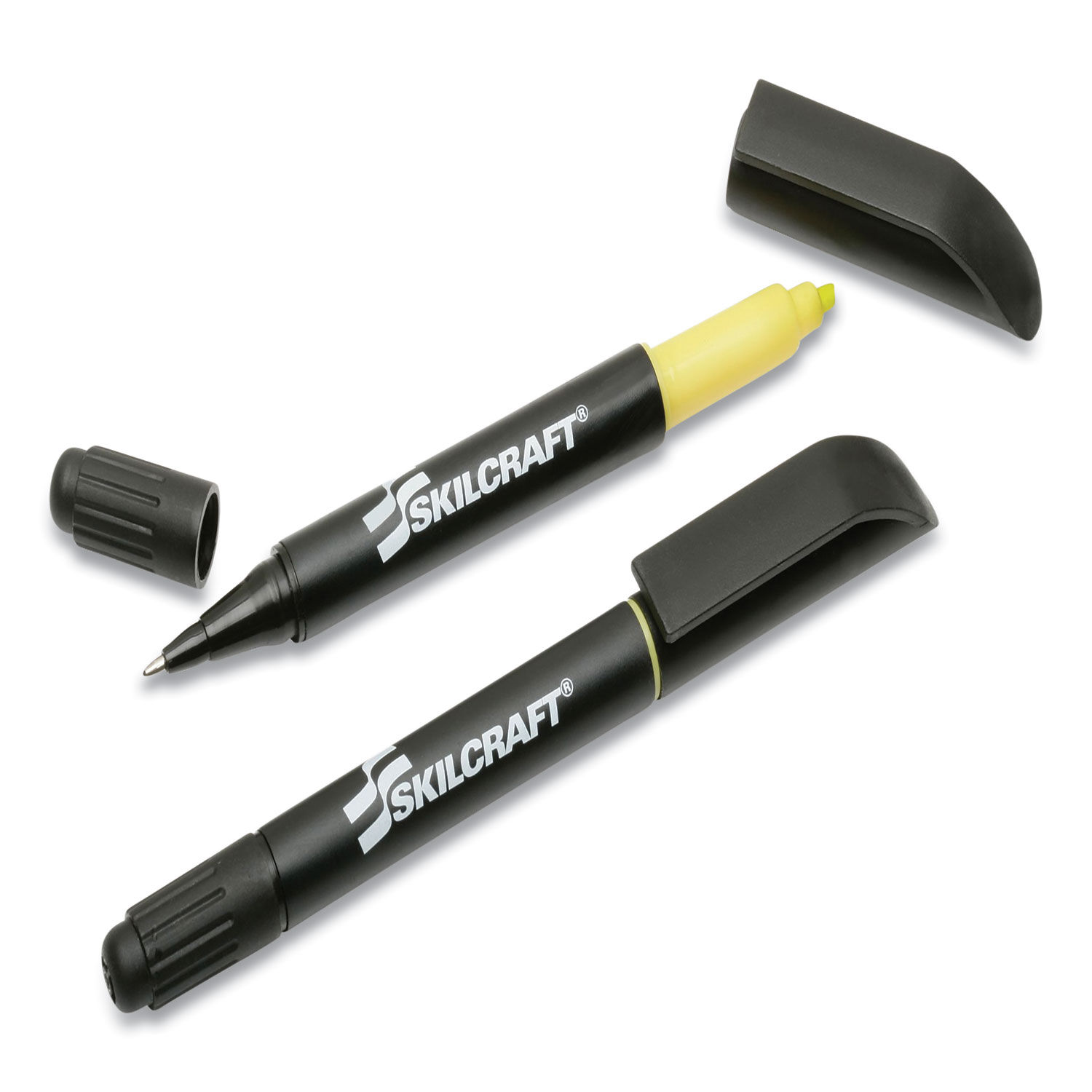 AbilityOne SKILCRAFT RiteNLite Ballpoint Pen/Highlighter Yellow/Black