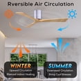 thumbnail image 3 of Matthews Fan Company IR3H-BN-LM-60 Irene 60" Brushed Nickel Hugger Ceiling Fan with 3 Light Maple Blades, Remote and Wall Control, Indoor/Outdoor Damp Rated, 3 of 6