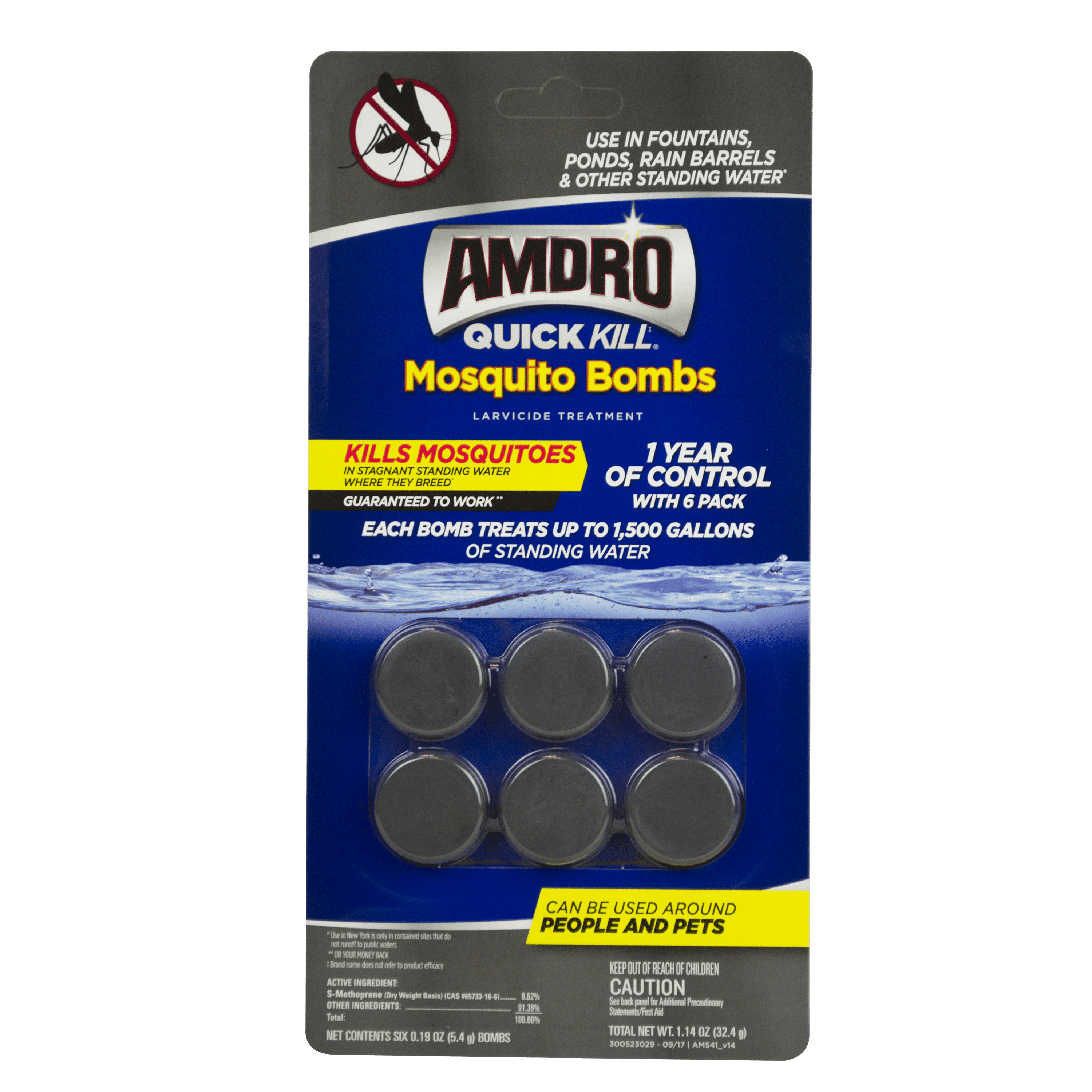 Amdro Quick Kill Mosquito Bombs Larvicide Treatment, 6pk