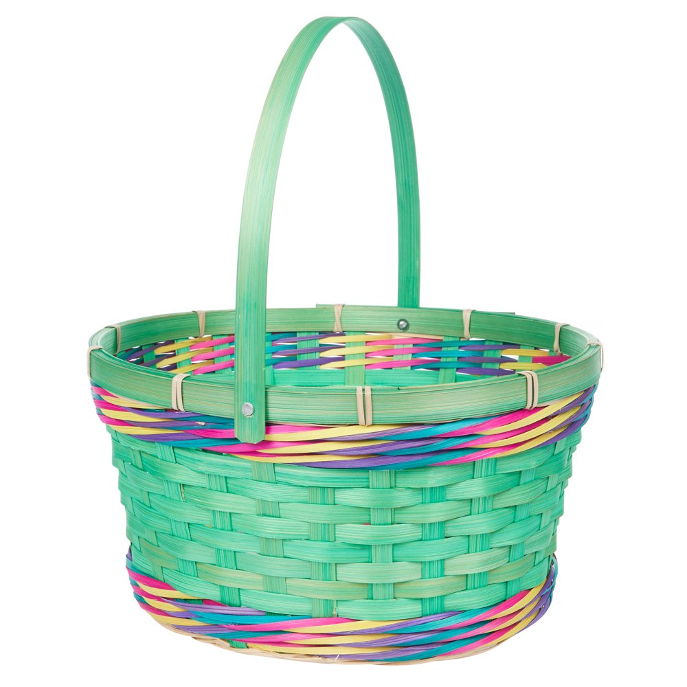 Way To Celebrate Easter Bamboo Easter Basket, Green