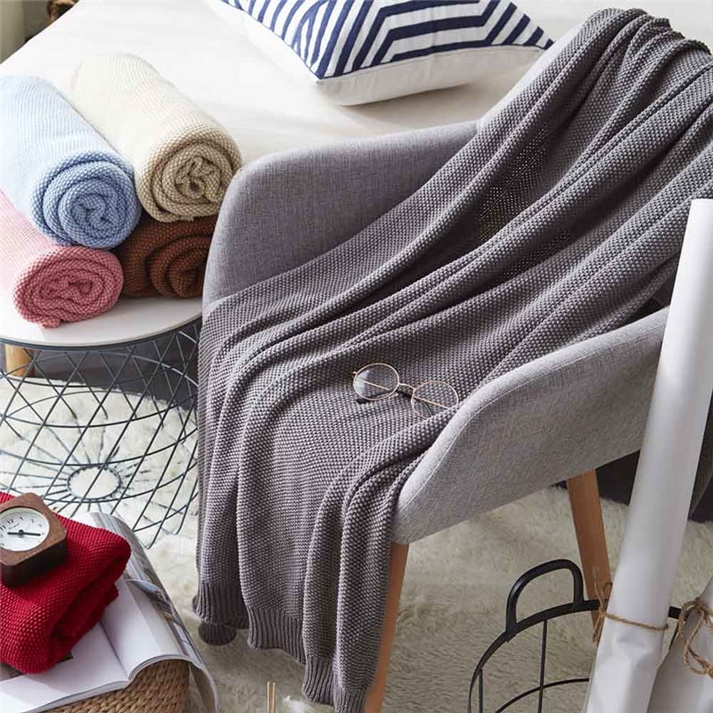 Unbranded Pure Cotton Pure Color Knitted Wool Blanket Tv Blanket Adult Cotton Blanket Osmanthus Knitted Blanket Summer Air Conditioning Blanket Other