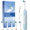 Blue, variant on Rotating Electric Toothbrush for Adults, Rechargeable Sonic Toothbrush for Deep Cleaning with 3 Modes , 2 Min Smart Timer, Last 30 Days and IPX7 Waterproof , 6 Replacement Brush Heads (White)