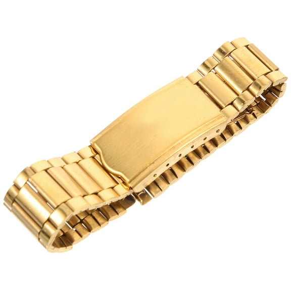 ORDDIART 1Set Golden Stainless Steel Watch Band Replacement Classic Design for Men and Women Daily Use