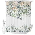 thumbnail image 2 of Sage Green Coastal Waterproof Fabric Shower Curtain, Spring Eucalyptus Leaves Waterproof Fabric Shower Curtain for Bathroom Curtains Bathtubs Hotel Washable Shower Curtains with 12 Hooks Long 72x78in, 2 of 8