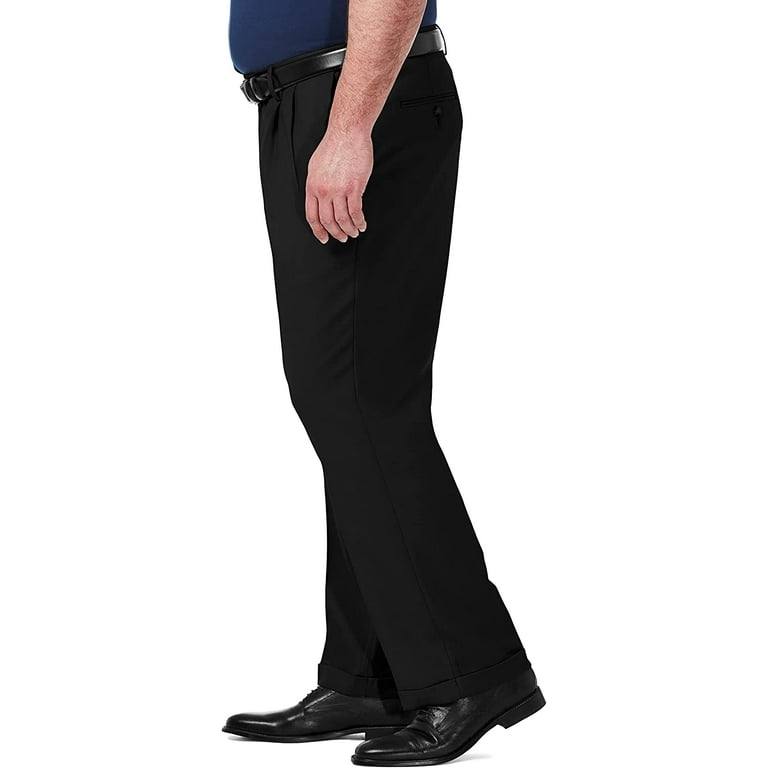 HAGGAR Mens Black Classic Fit Pants 46X29