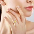 thumbnail image 3 of LUXORO AAA Yellow Sapphire White Diamond Oval 14K Yellow Gold Halo Ring for Women Jewelry Size 7 Ct 1.81 G-H Color I3 Clarity Birthday Gifts, 3 of 6